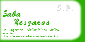 saba meszaros business card